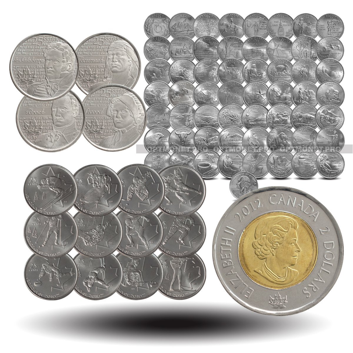 Наборы монет США и Канады
